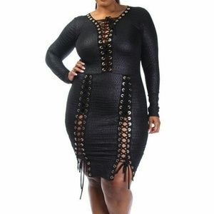 Lace up Plus Size Dress